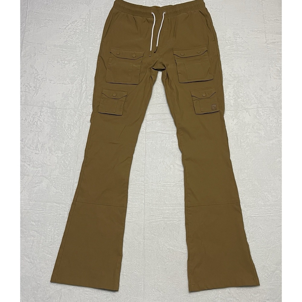MAKOBI PANTS STACKED, Size M Cargo Style Front Pockets BRAND NEW WITH TAGS Mocha